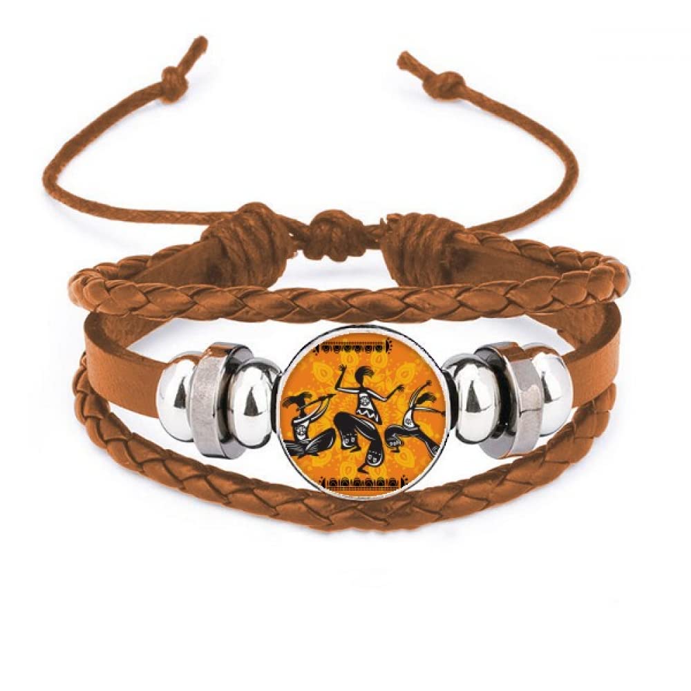Authentic Mexican Leather Dance Bracelet - Handcrafted Totem Wristband Jewelry for Festivals & Cultural Events | Perfect for Dancers, Performers & Boho Fashion Lovers
