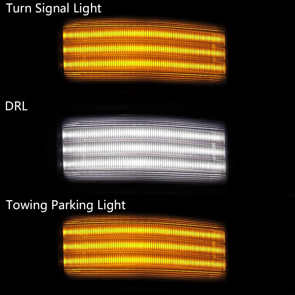 LED Sequential Side Mirror Marker Lights Switchback Turn Signal Lamps - Compatible with 2017-2023 Ford F250 F350 F450 F550 Super Duty & 2015-2023 F150 - Enhanced Visibility & Safety for Towing & Night Driving