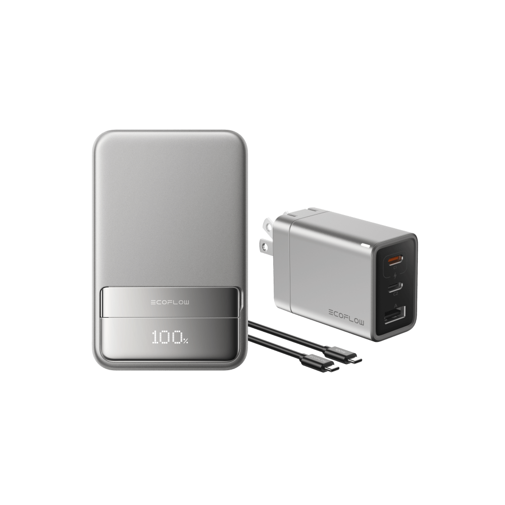 EcoFlow RAPID Magnetic 10000mAh Portable Charger - Fast Wireless Power Bank for iPhone 15/14/13, Android Phones, Tablets - Perfect for Travel, Camping & Emergency Power Backup
