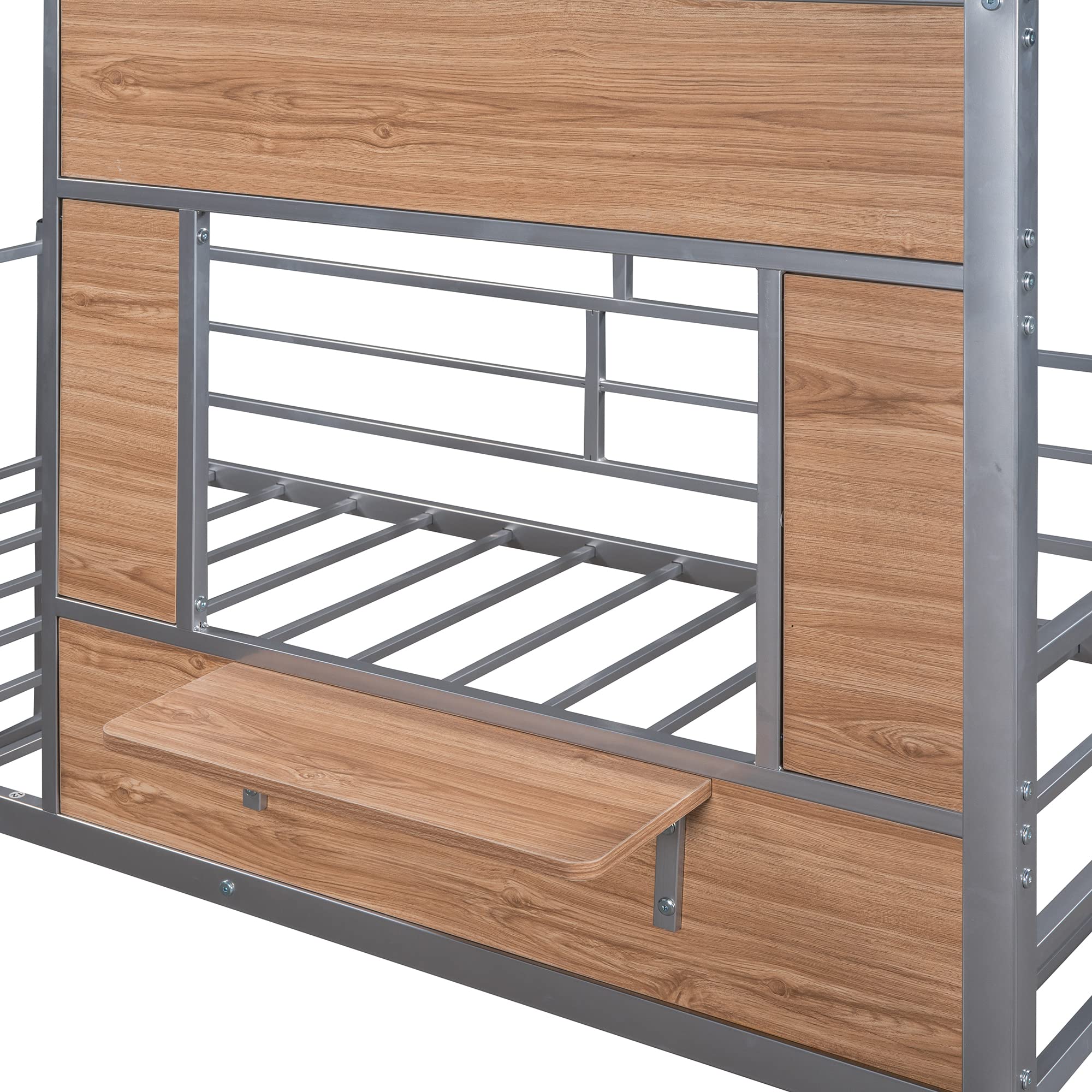 **Twin Size Kids Low Loft Bed with Roof & Window - Sturdy Metal Frame, Guardrail & Ladder - Silver | Perfect for Small Bedrooms, Playrooms & Sleepovers**