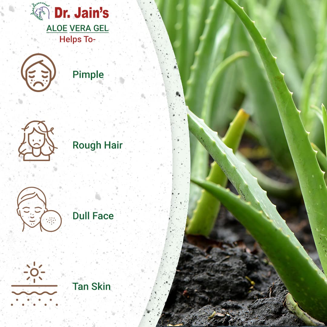 DR. JAIN'S 100% Natural Aloe Vera Gel for Face, Body & Hair - Moisturizing Treatment for Acne, Scars & Glowing Skin - 100g (Pack of 2) | Perfect for Sunburn Relief, Daily Skincare & Hair Hydration