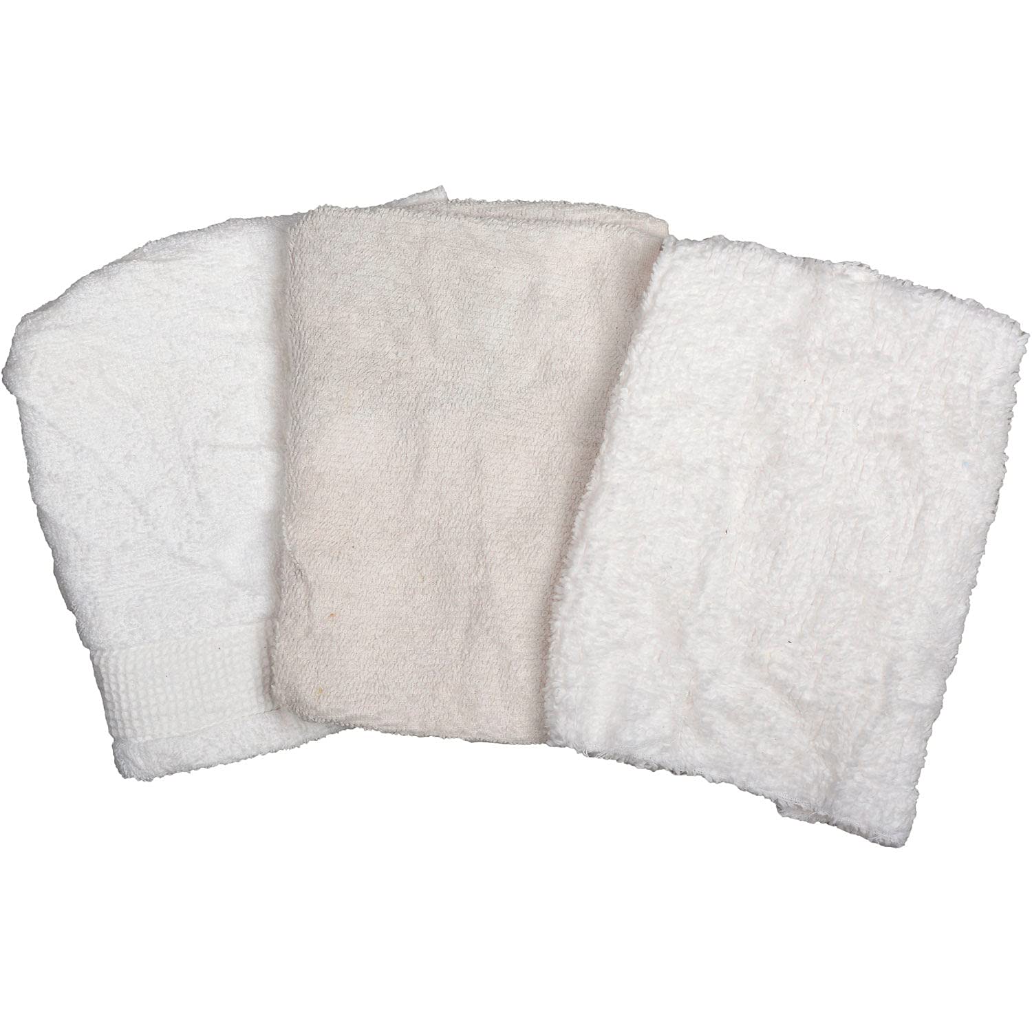 25 Lb. Premium Recycled Cotton Terry Cut Rags - White | Industrial Cleaning Cloths for Workshop, Garage & Home Use