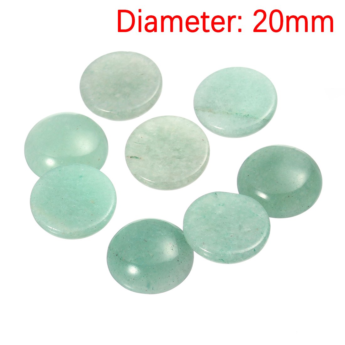 20mm Green Aventurine Cabochon Gemstone Beads - Pack of 20 Flat Back Stones for Jewelry Making, DIY Crafts & Base Settings | Perfect for Necklaces, Bracelets & Home Decor