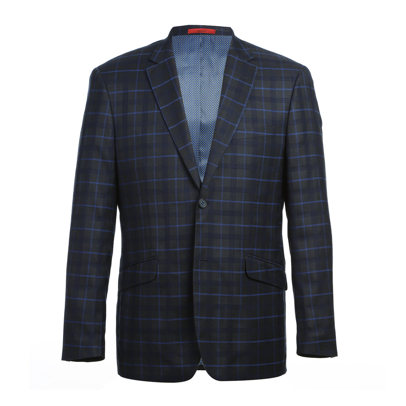 Renoir Blue Alessandro Vitello Slim Fit Checked Suit for Men - Blue 293 27 | Business Attire & Formal Events | Office Wear & Wedding Suits