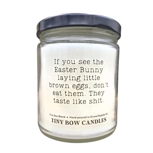 Funny Easter Bunny Shaped Candle - 9oz Soy Blend with Clean Linen Scent - Perfect for Easter Decorations, Gifts & Holiday Home Fragrance