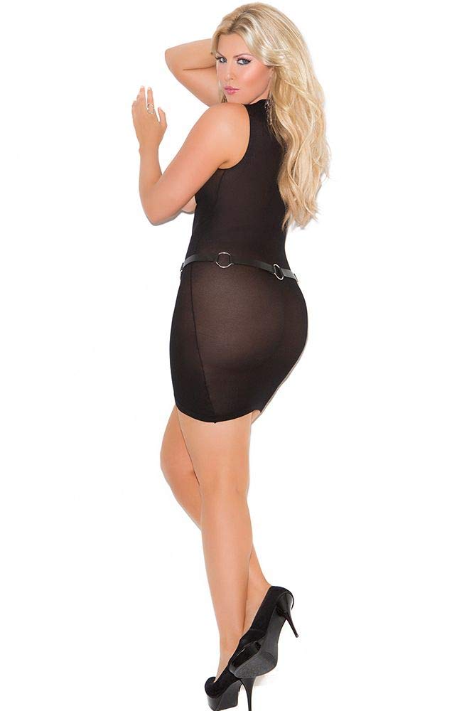 Opaque Cupless Mini Dress - One Size Queen - Black - Perfect for Nightclubs, Parties, and Special Occasions