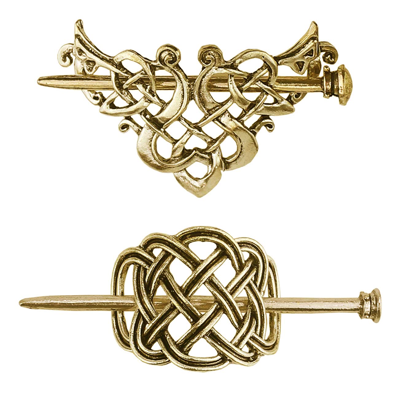 Celtic Silver Hair Clips for Women - Minimalist Hair Barrettes & Claws - Elegant Hair Accessories for Parties, Weddings & Everyday Wear (Style C H)
