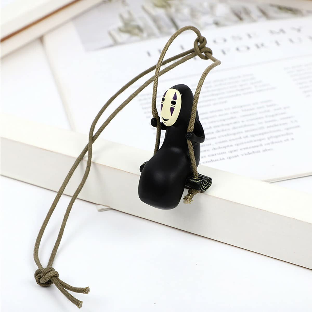 No Face Man Anime Car Pendant Hanging Swing - Kawaii Car Rear View Mirror Decor for Studio Ghibli Fans | Perfect for Spirited Away Lovers & Japanese Anime Enthusiasts | Great Gift for Birthday, Christmas & Car Accessories Collection