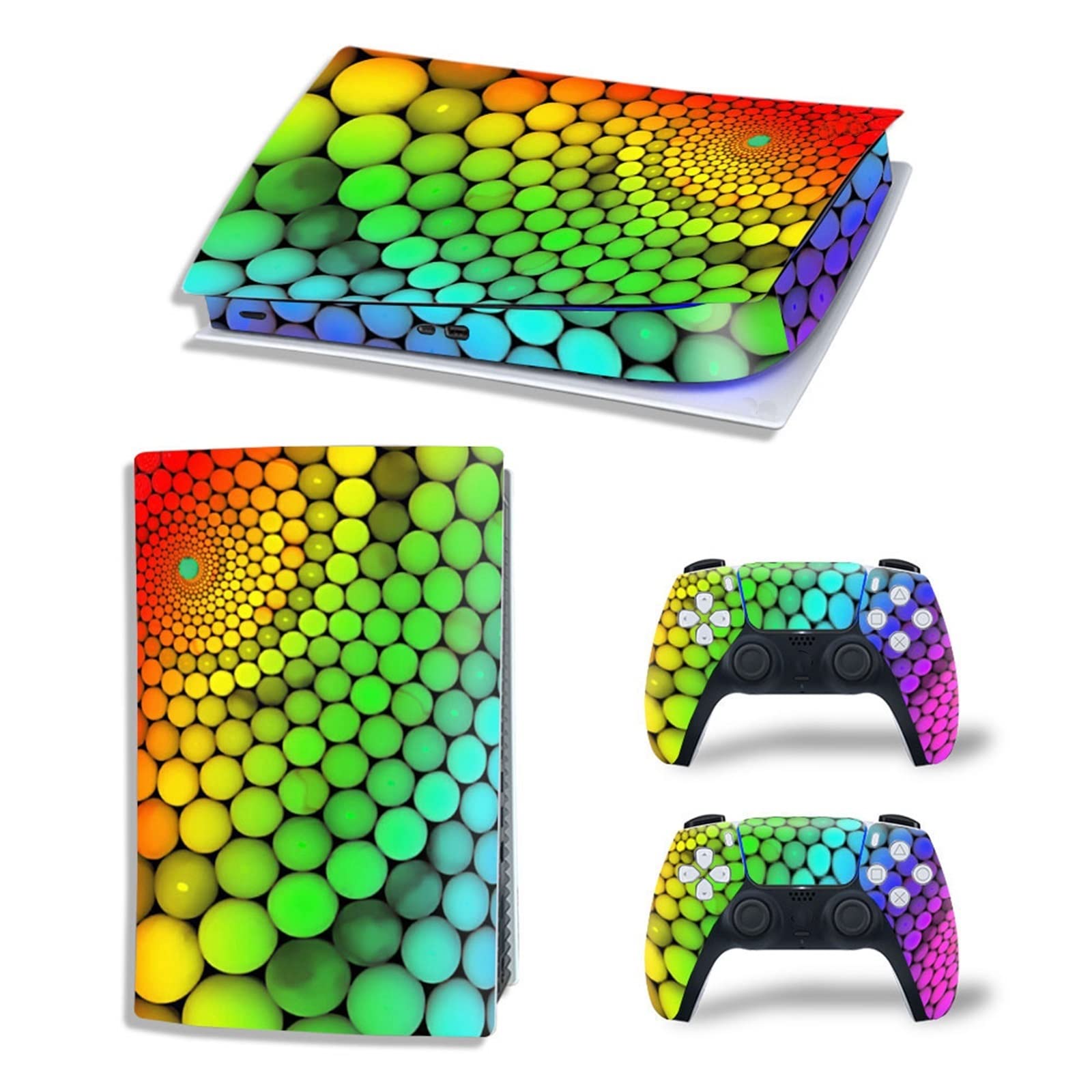 Anime Console Skin Decal for PS5 Digital Edition - Scratch-Resistant Vinyl Protection Cover for 2 Controllers (Bubble-Free Application) - Perfect for Gaming Setups & Anime Fans