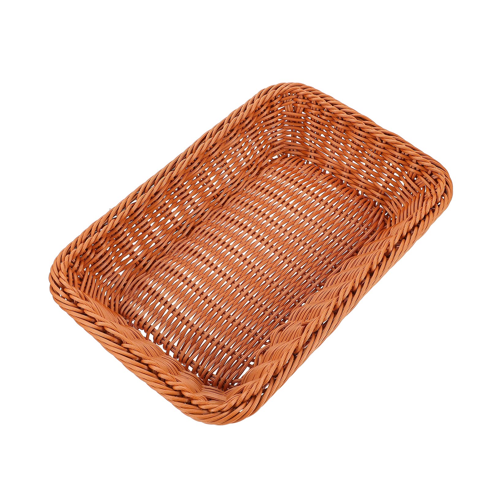 Garneck Woven Rattan Fruit Basket - Natural Wicker Bread Bowl, Snack Serving Tray & Candy Container | Perfect for Kitchen Counter, Dining Table & Picnic Storage | Hyacinth Storage Basket for Fruits, Bread & Snacks