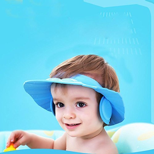 Mezon's Adjustable Fish-Shaped Baby Shower Cap - Soft & Waterproof Infant Bathing Hat for Newborns & Toddlers - Perfect for Bath Time, Swimming & Hair Protection