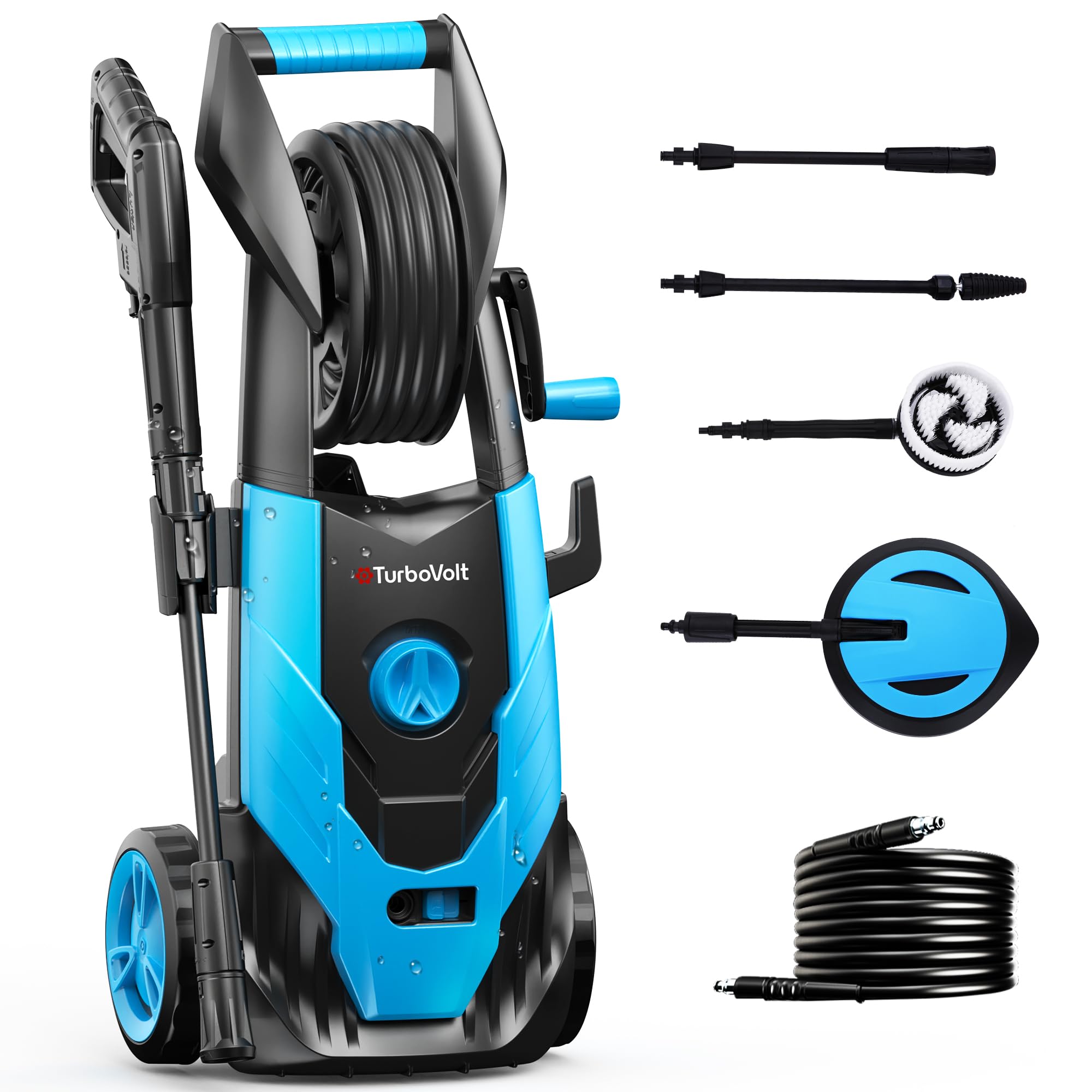 2100PSI Electric Pressure Washer with Foam Cannon & 2 Surface Cleaners - 1.85GPM High-Power Washer for Cars, Fences, Driveways & Patios | 360° Adjustable Nozzle for Deep Cleaning & Outdoor Maintenance