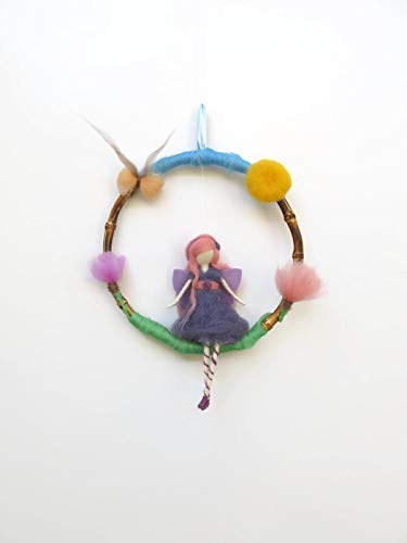Fairy Mobile for Girls Room Decor - Handmade Waldorf Baby Nursery Mobile - Perfect for Baby Shower Gifts & Nursery Decorations