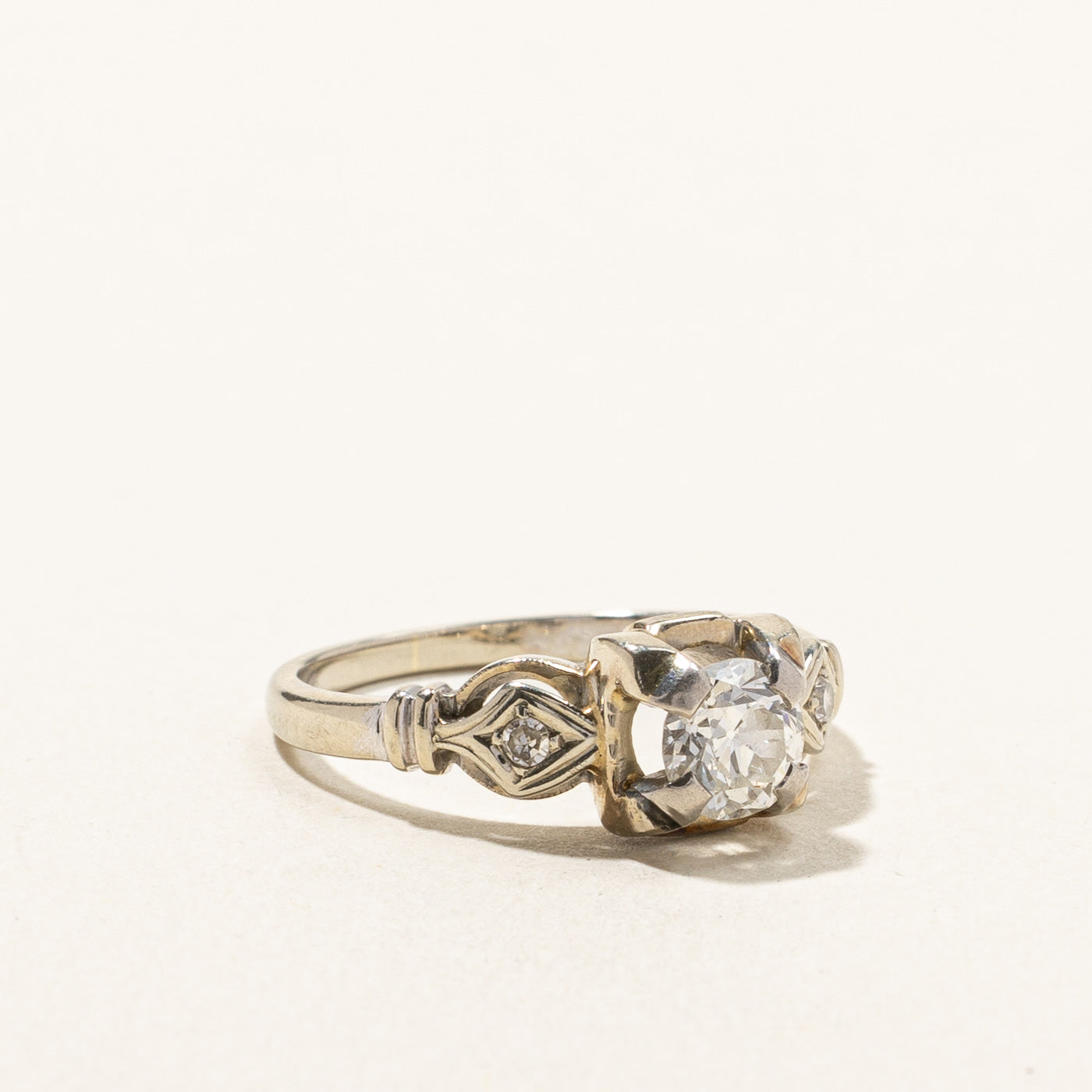 Vintage Three Stone Diamond Ring - 0.59 Carat Total Weight (CTW) - Size 5.5 - Elegant Engagement, Wedding, or Anniversary Jewelry Gift for Women