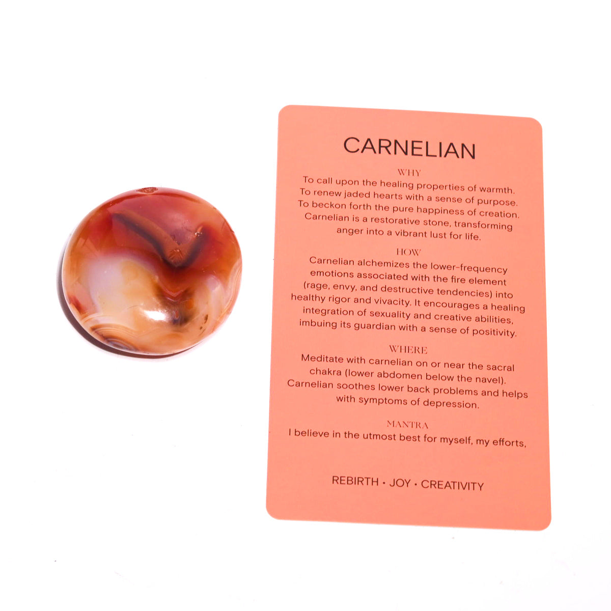Natural Carnelian Palm Stone for Healing & Meditation - Chakra Balancing, Stress Relief & Positive Energy - Perfect for Reiki, Yoga & Spiritual Practices