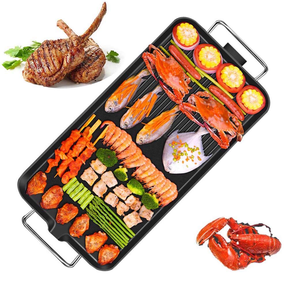 XNDCYX Electric Teppanyaki Griddle - 1400-1700W Large Nonstick Pancake Grill with Adjustable Temperature for Steaks, Pork Chops & BBQ - Perfect for Home Cooking, Outdoor Camping & Restaurant Use