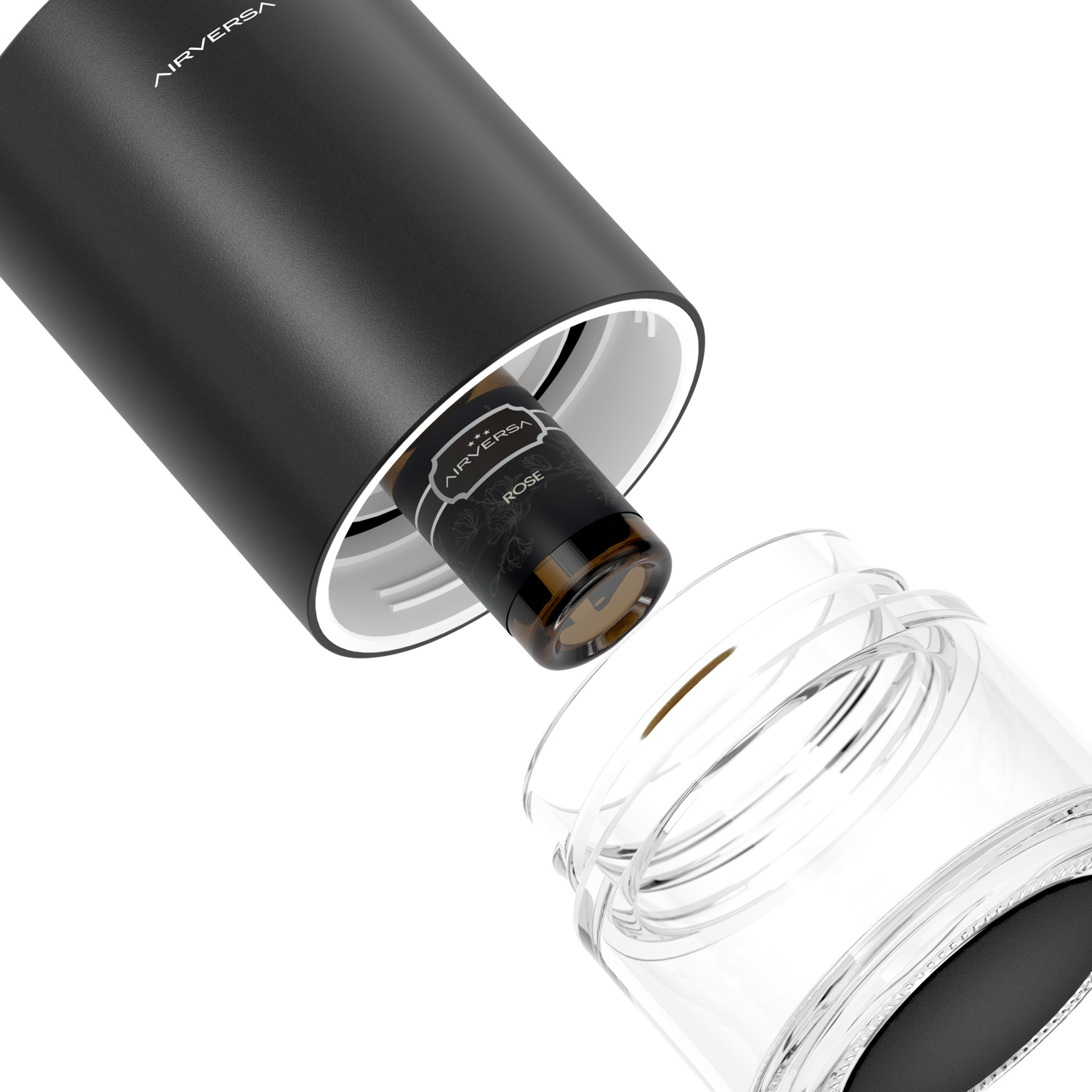Airversa Scenta+ Waterless Aroma Diffuser - Essential Oil Diffuser for Home, Office, Spa | Black Ultrasonic Aromatherapy Device for Relaxation, Sleep & Stress Relief