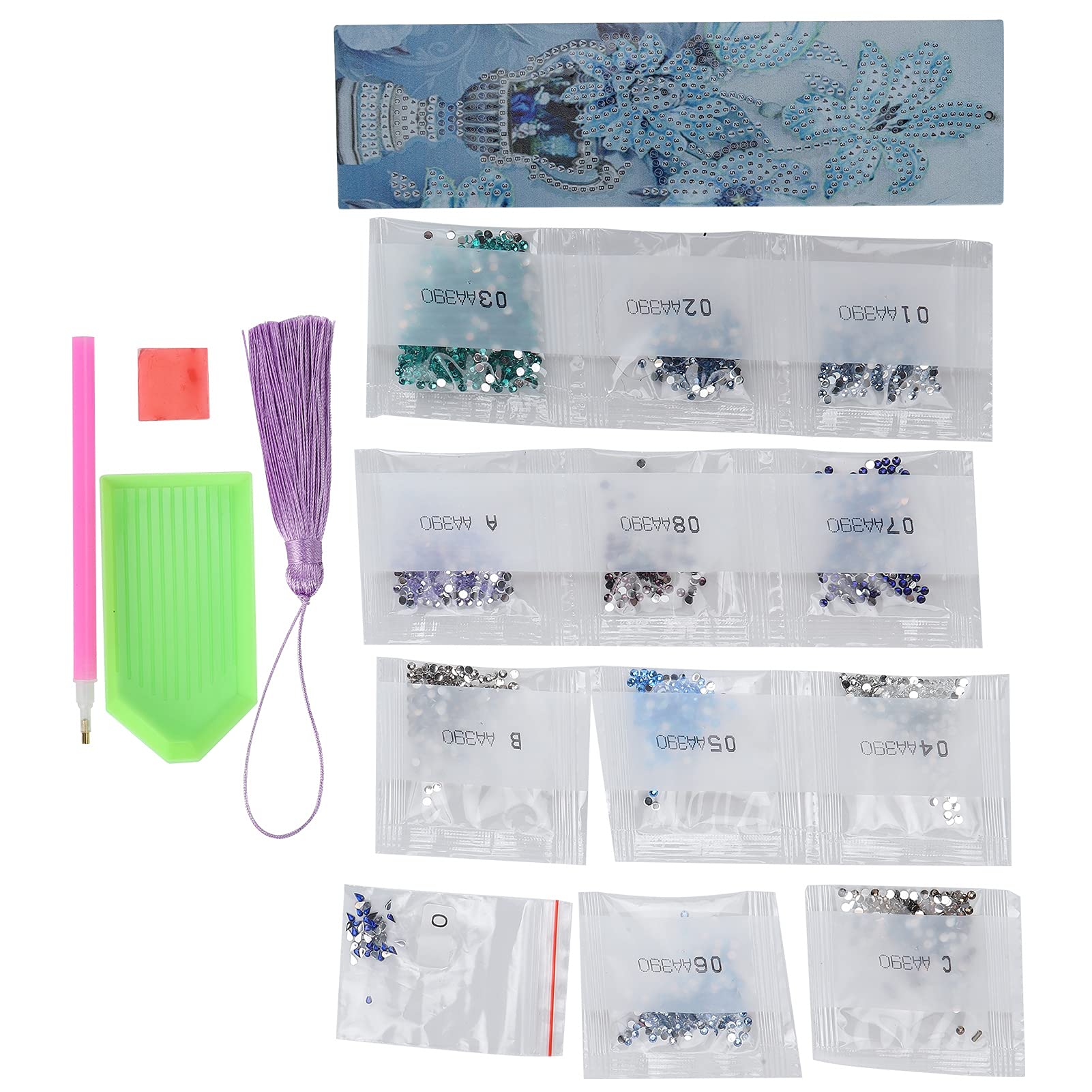 Handmade Embroidery Bookmarks - Premium Faux Leather Shiny Painting Bookmark Set for DIY Art Crafts, Reading & Gift Giving (AA390) | Perfect for Book Lovers, Journaling, Scrapbooking & Home Decor