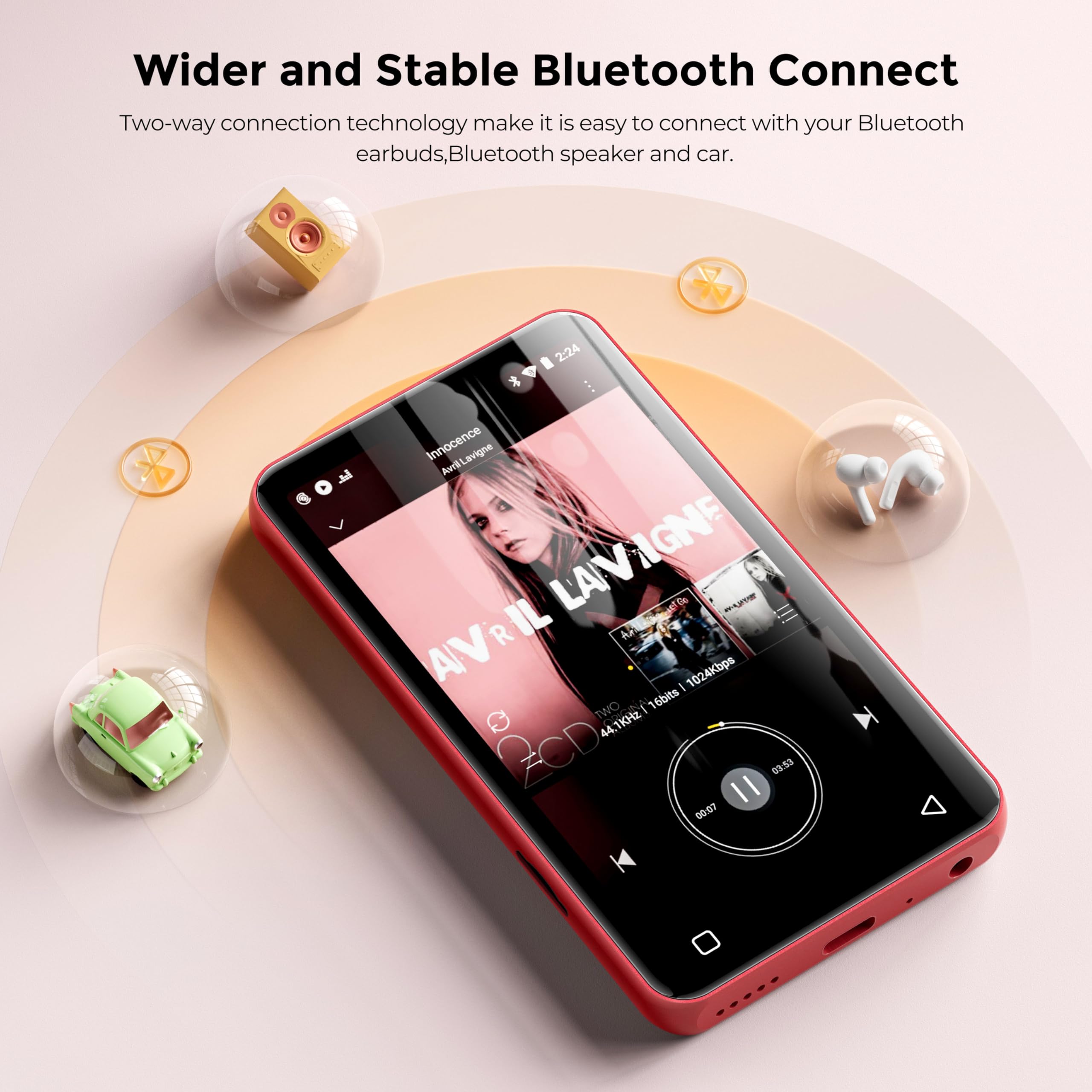 Innioasis 160GB MP3 Player with Bluetooth & WiFi - Android Music Player Supporting Spotify, Amazon Music, Pandora - 4