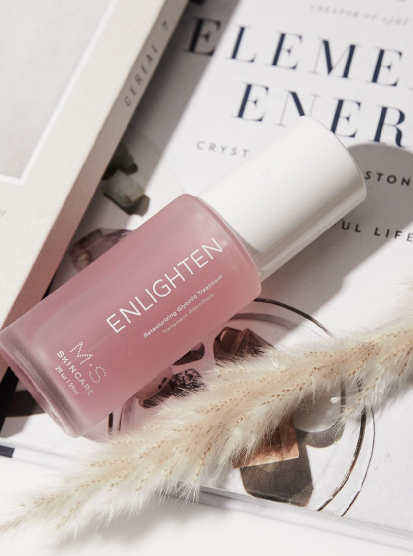 ENLIGHTEN Glycolic Acid Face Treatment - Exfoliating & Skin Renewal Serum for Smooth Texture | Perfect for Nighttime Skincare Routine & Anti-Aging Regimen