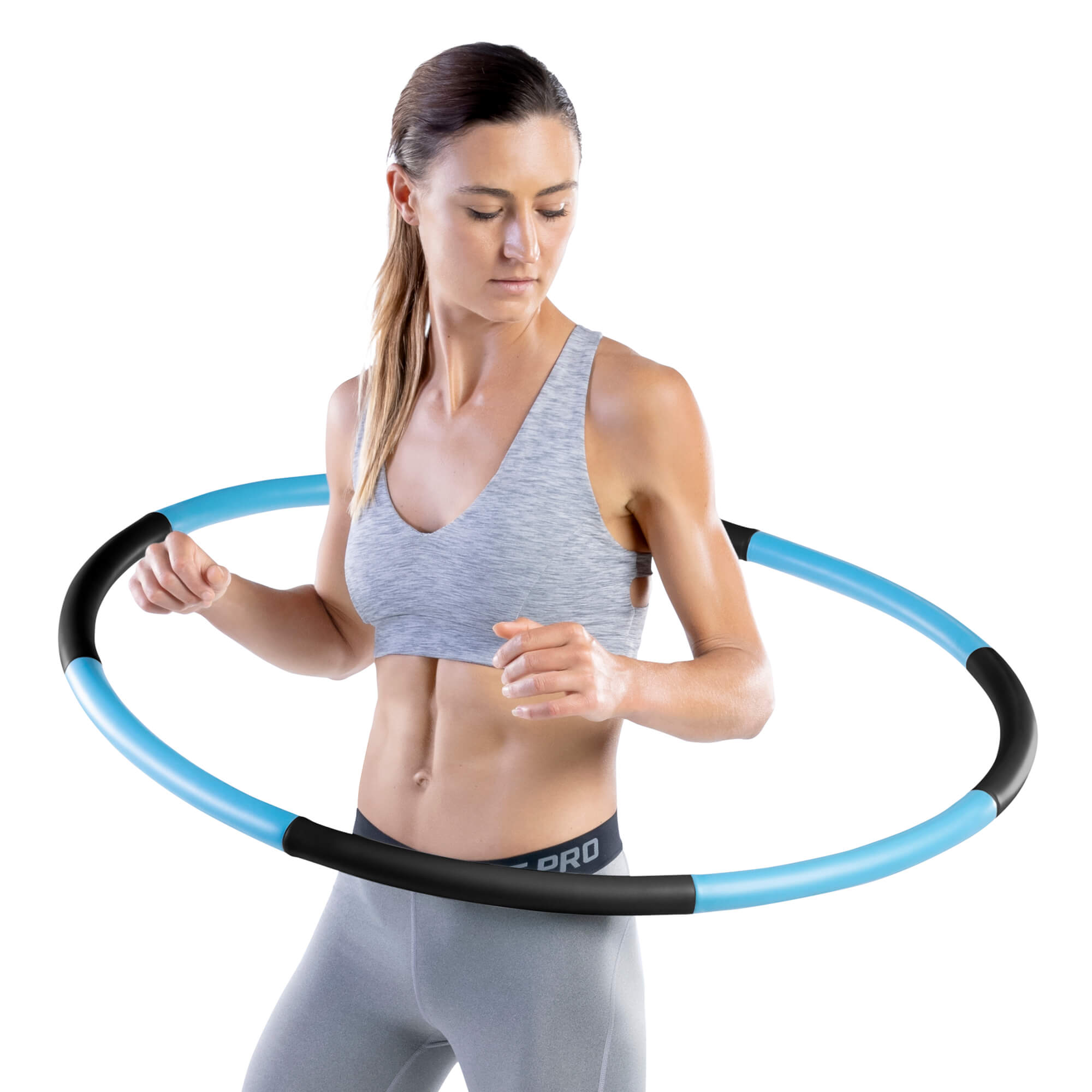 Weighted Hula Hoop for Adults - Blue & Black Exercise Hoop | 2.5 lbs Fitness Equipment for Weight Loss, Core Workout & Toning | Perfect for Home Gym, Outdoor Fitness & Dance Practice