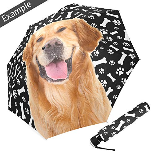 Windproof Folding Umbrella with Giant Schnauzer Dog Paw Print - Compact Travel & Golf Umbrella for Dog Lovers - Perfect Gift for Dog Moms - Ideal for Outdoor Walks, Beach Trips and Rainy Day Adventures