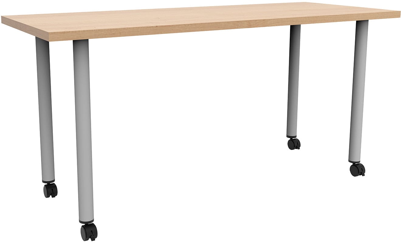 Safco JURNI 60 x 24 Inch Adjustable Height Multi-Purpose Table with Post Leg & Casters [JN6024NFXPCA] - Perfect for Office, Classroom, Conference Room & Home Workspace