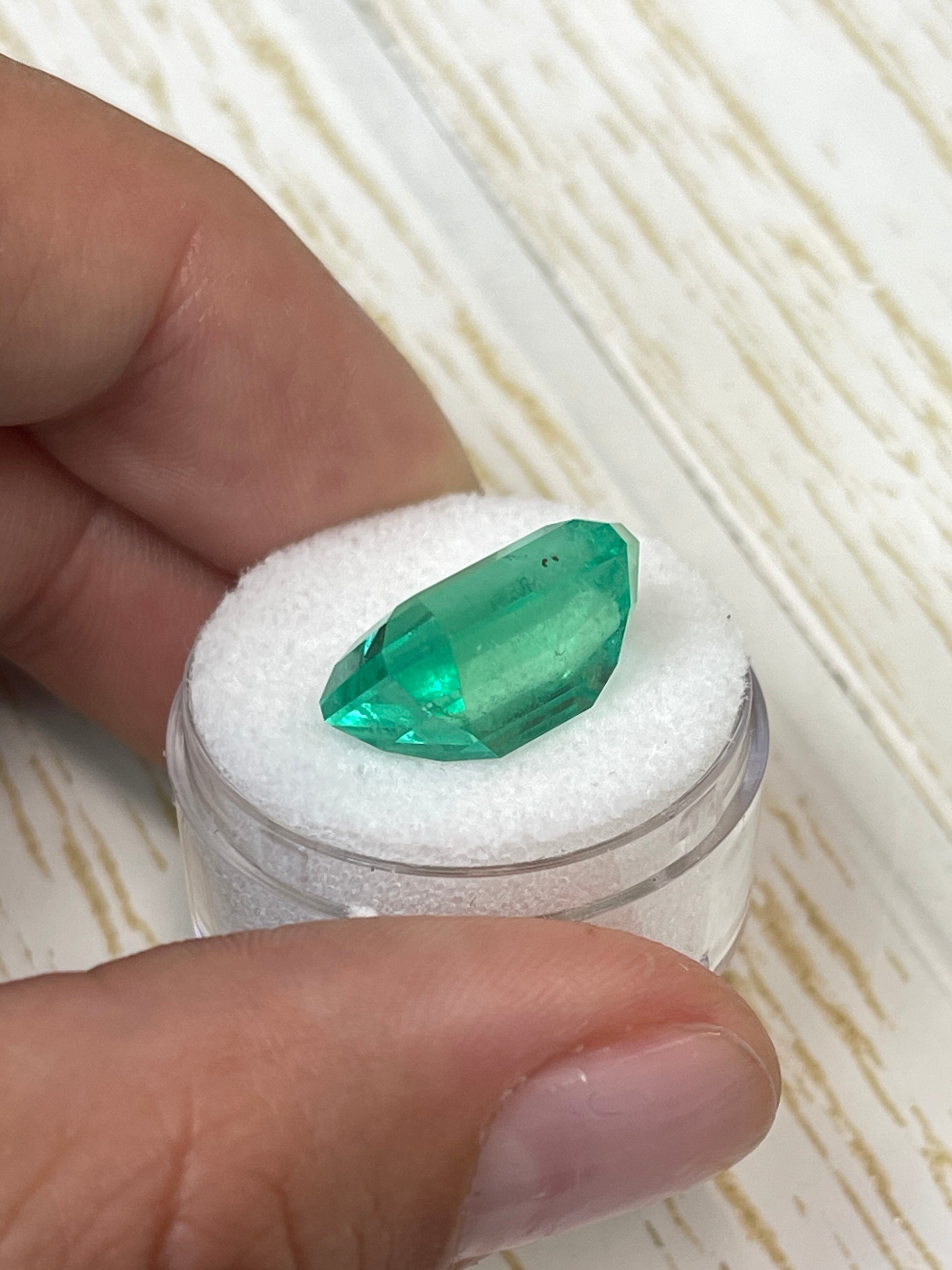 12.11 Carat GIA Certified Natural Colombian Emerald - Loose Gemstone for Jewelry Making, Emerald Cut 16x12mm, Engagement Ring & Luxury Gift