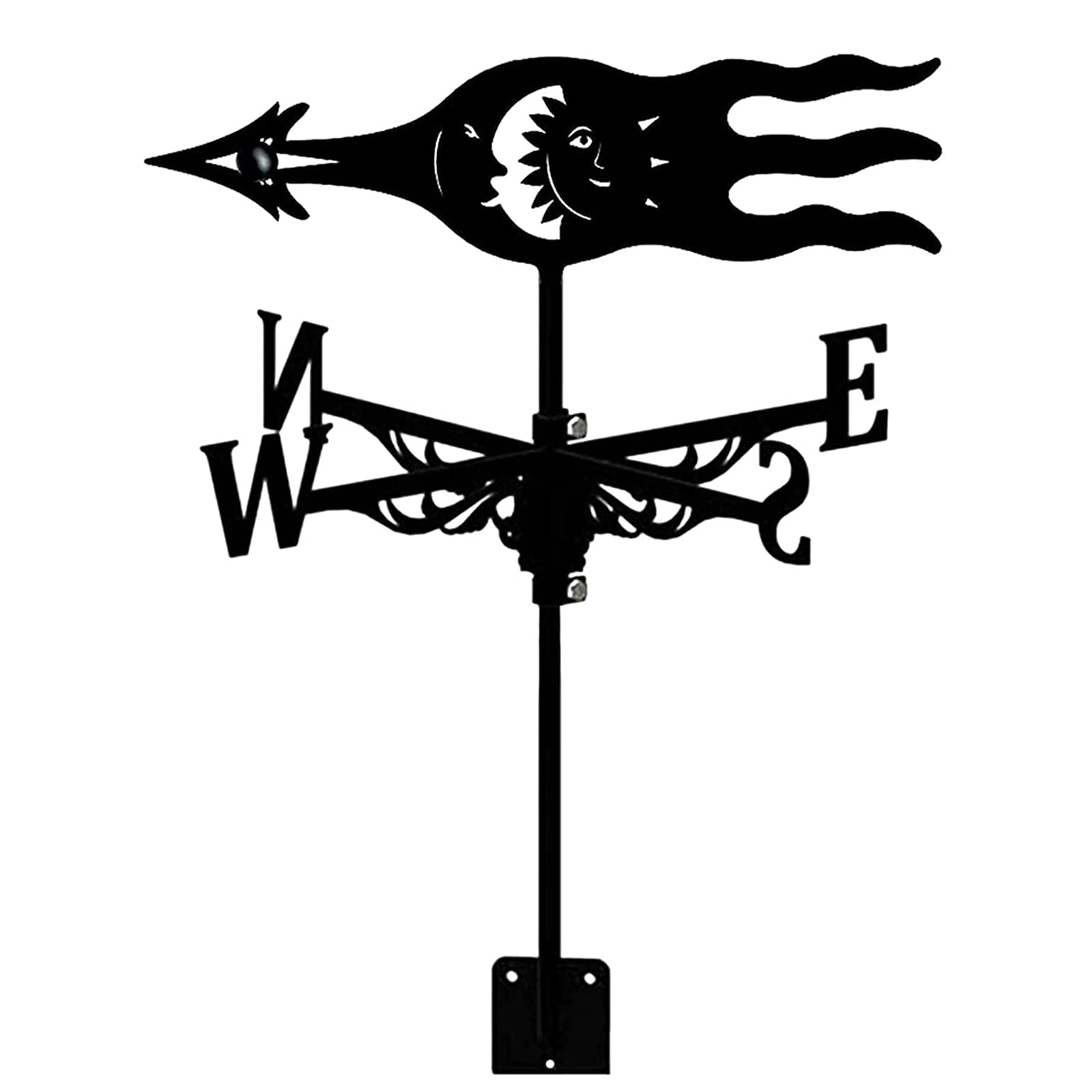 Stainless Steel Weathervane - Farmhouse Wind Direction Indicator for Garden, Roof & Outdoor Decoration | Sun Arrow Design | Durable Construction & Animal Holder | Perfect for Farmhouse, Barn & Patio Decor