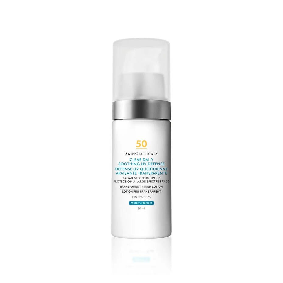 Clear Daily Soothing UV Defense Sunscreen SPF 50 - Oil-Free Lightweight Face Sunscreen for Sensitive Skin | Perfect for Outdoor Activities, Beach Days & Daily Sun Protection