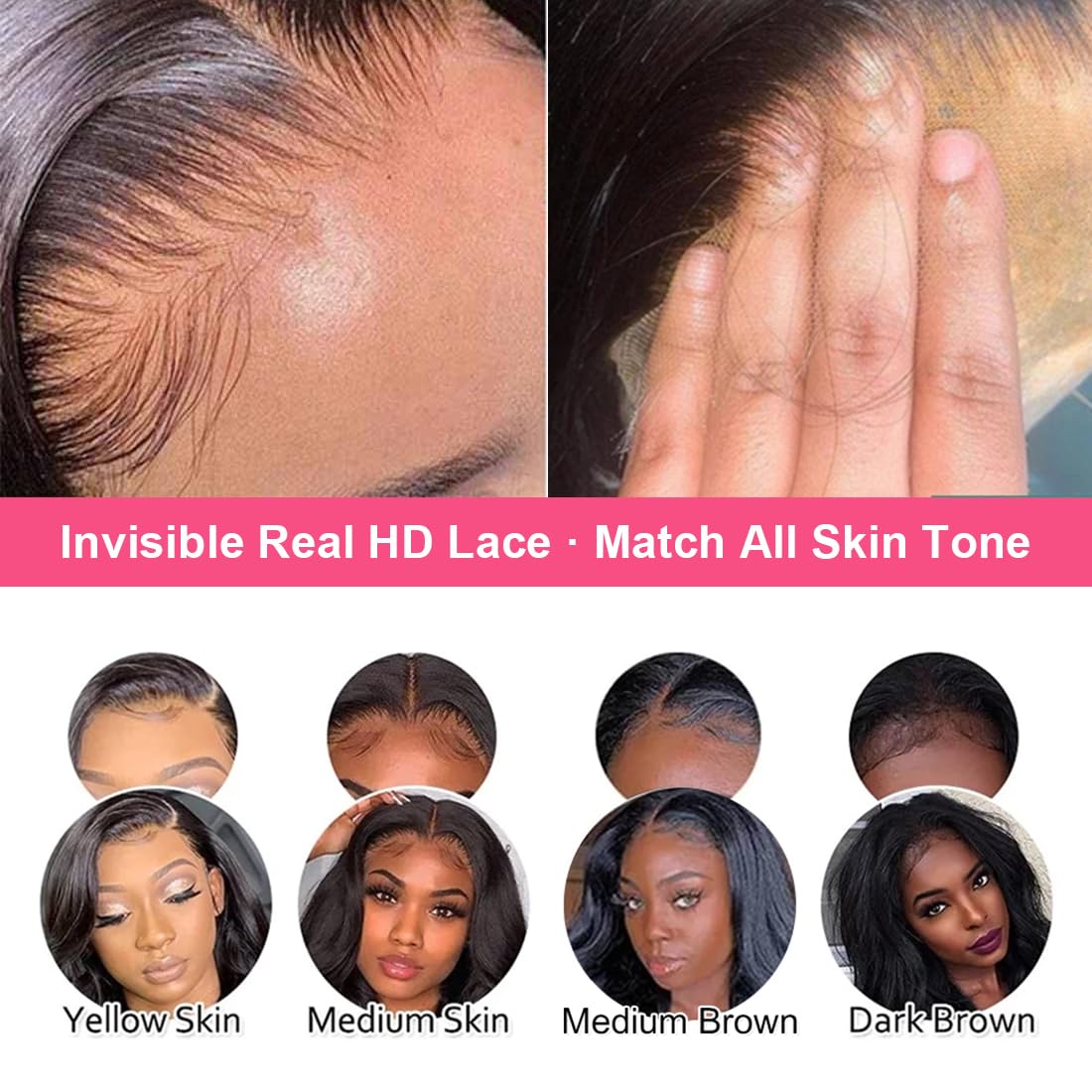 13x4 HD Lace Front Wigs 100% Unprocessed Virgin Human Hair - Curly Glueless Wear & Go Wig with Baby Hair, Pre-Plucked 200% Density Mongolian Kinky Curls (16 Inch, Natural Black) for Daily Wear, Parties & Special Occasions