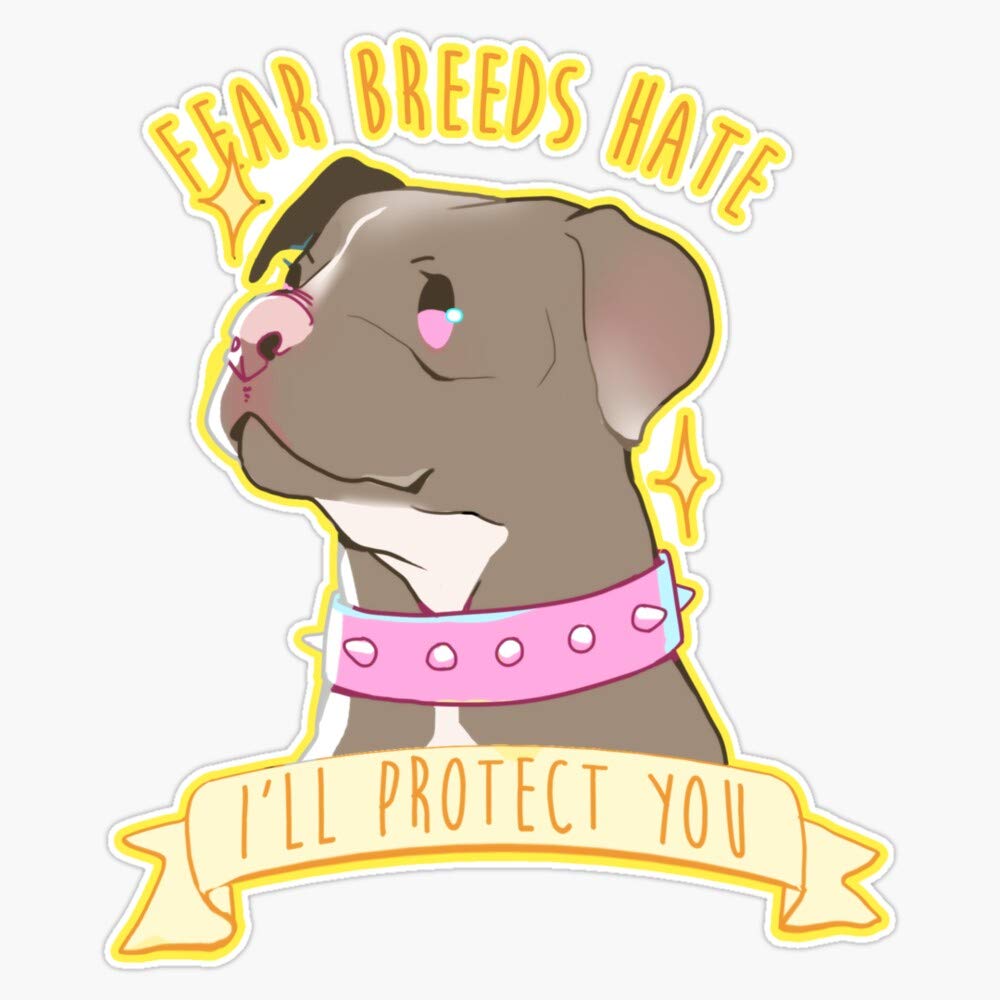 Pitbull Series - Fear Breeds Hate Vinyl Waterproof Sticker Decal for Car, Laptop, Wall, Window, Bumper - 5 Inch - Durable Outdoor & Indoor Decoration for Vehicles, Electronics, and Home Decor