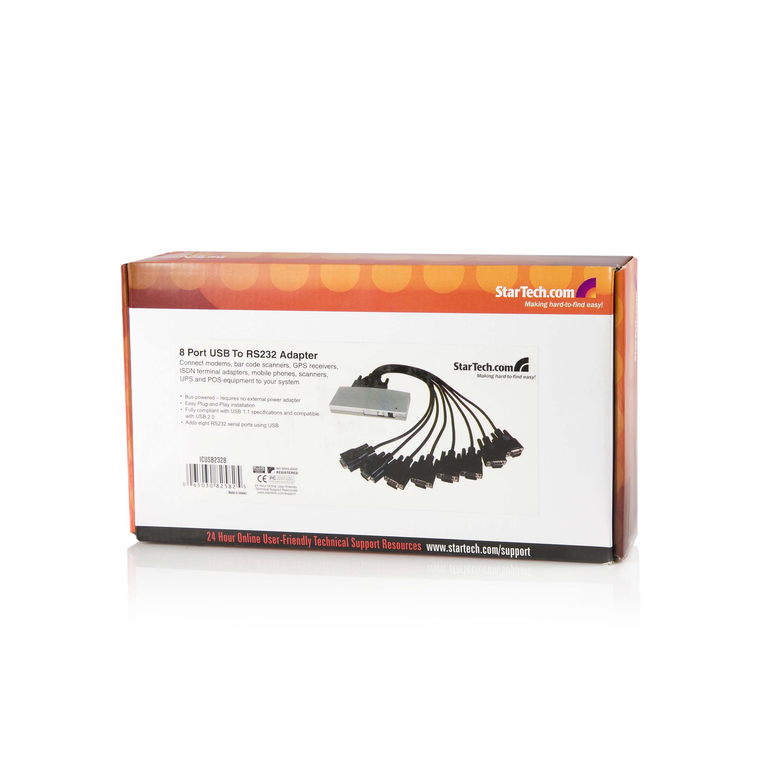 StarTech.com 8-Port USB to Serial Adapter Hub with DB9 Connector - FTDI USB to RS232 Converter (ICUSB2328) - Ideal for Industrial Equipment, POS Systems, and Legacy Device Connectivity