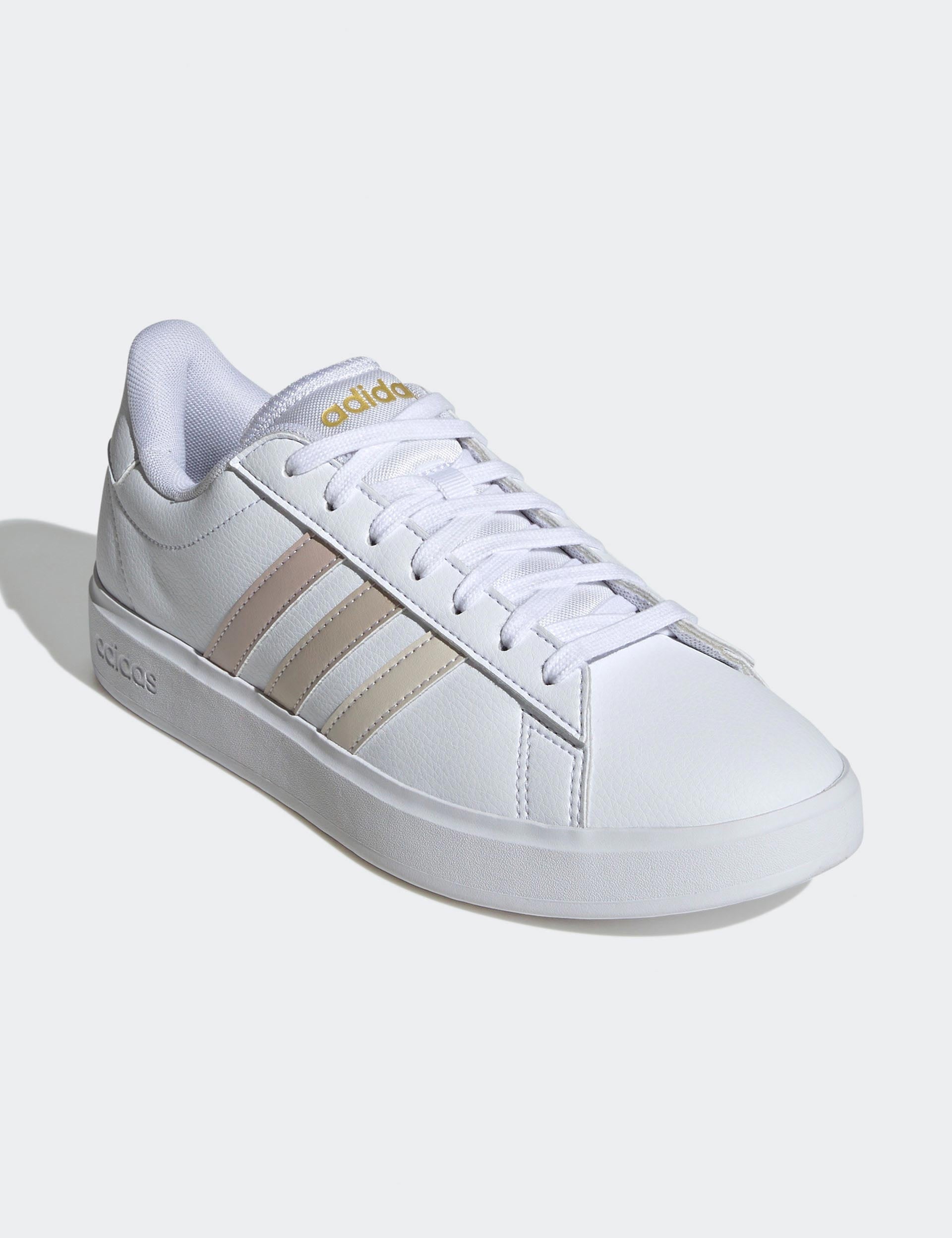 Adidas Grand Court 2.0 Sneakers - Cloud White/Wonder White/Wonder Beige | Comfortable Tennis Shoes for Women & Men | Perfect for Casual Wear, Gym & Outdoor Activities