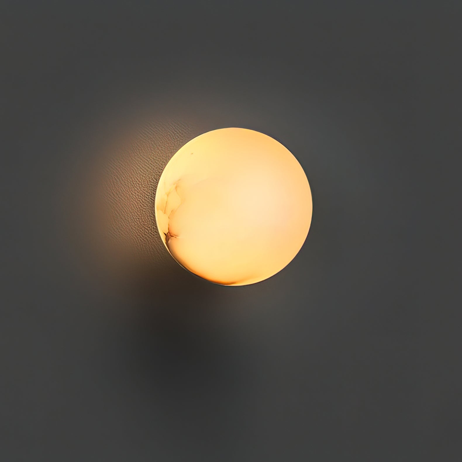 Alabaster Mini Orb Wall Lamp - Modern Minimalist Sconce Light for Bedroom, Living Room & Hallway