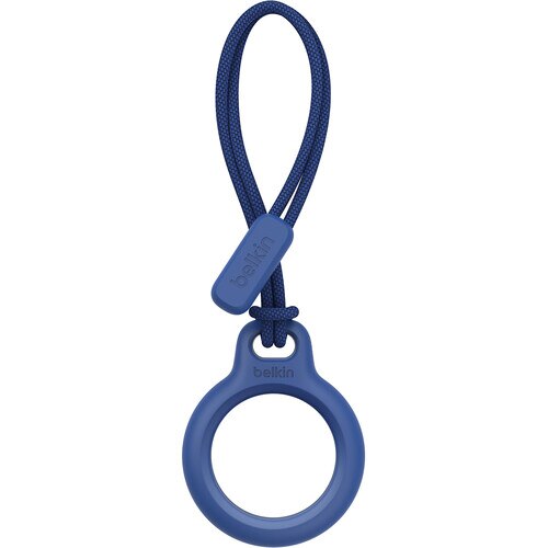 Belkin AirTag Keychain with Security Strap - Blue | Secure Tracking for Keys, Bags & Luggage | Perfect for Travel & Everyday Use