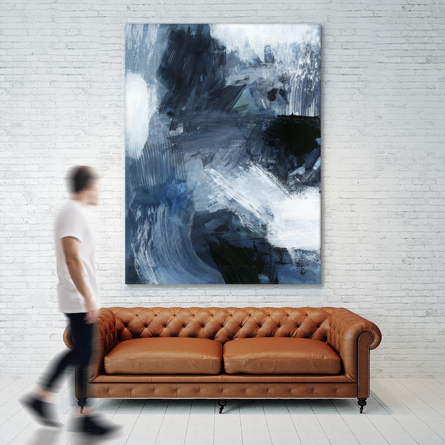 Composition in Blue III - Abstract Wall Art Painting for Modern Home & Office Decor | Perfect for Living Room, Bedroom, or Workspace