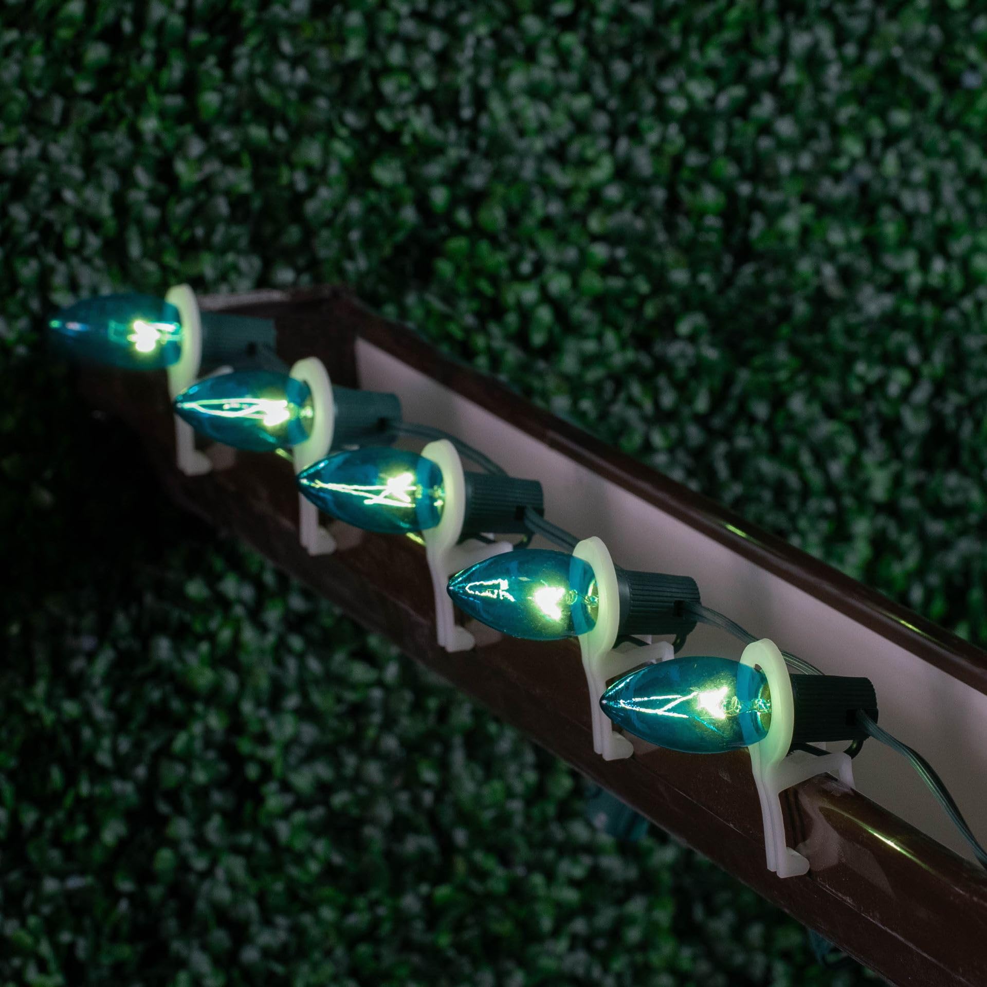 25 Pack C9/E17 Intermediate Base 7W Teal Christmas Replacement Bulbs - Indoor/Outdoor Decorative Lights for Christmas Trees, Holiday Displays, Parties & Home Decor - Durable Incandescent Novelty Bulbs