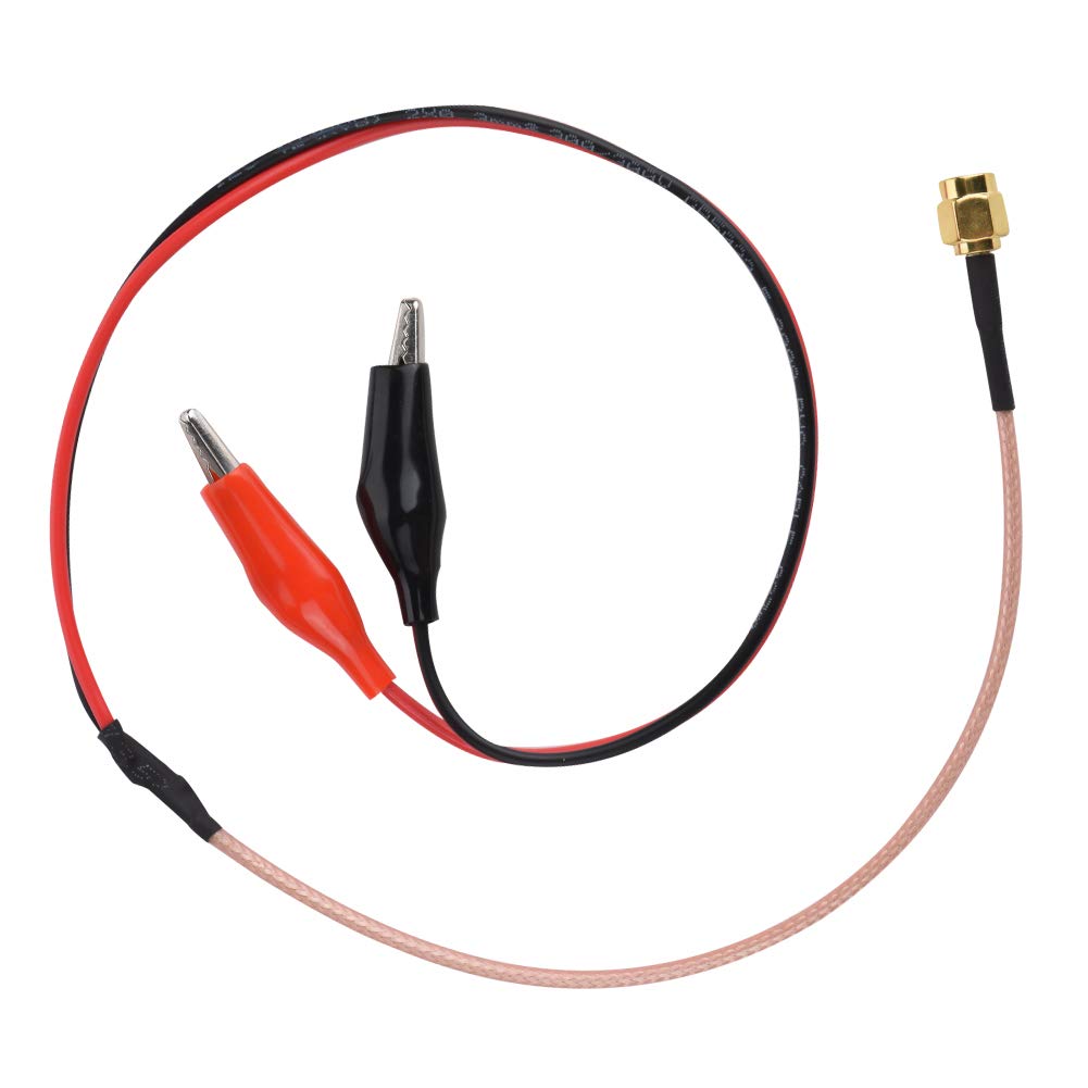 Walfront 1PC RF Coaxial Cable with Red and Black Test Wire Clips - 52cm Length for Car Audio, Home Theater & Electronics Testing