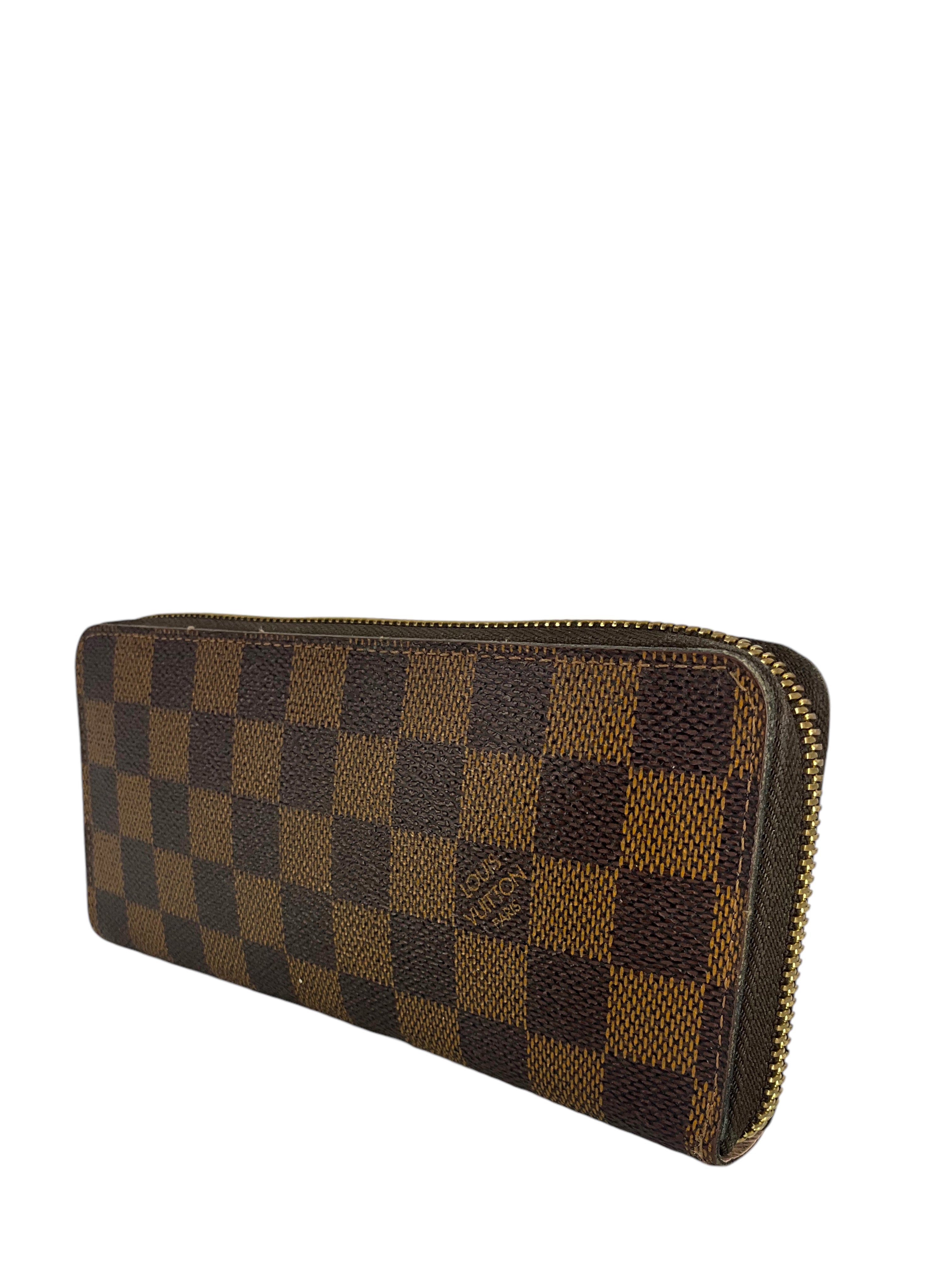 Authentic LOUIS VUITTON Damier Ebene Canvas Clemence Wallet for Women | Luxury Bifold Wallet with Coin Pocket | Perfect for Everyday Use, Travel & Gift Giving