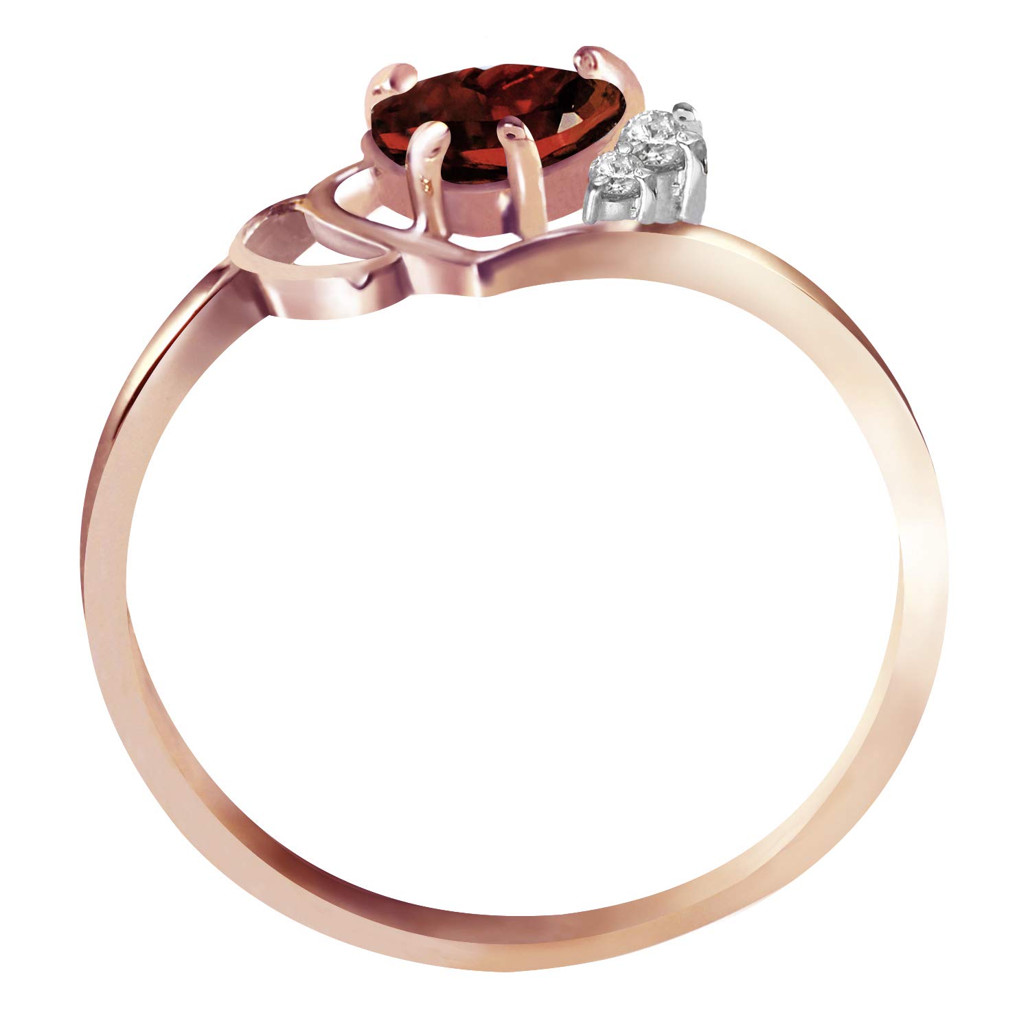 14K Solid Rose Gold Ring with 0.97 CTW Natural Diamonds & Garnet - Galaxy Gold GG Elegant Jewelry for Women, Perfect for Anniversary, Engagement, Wedding & Special Occasions