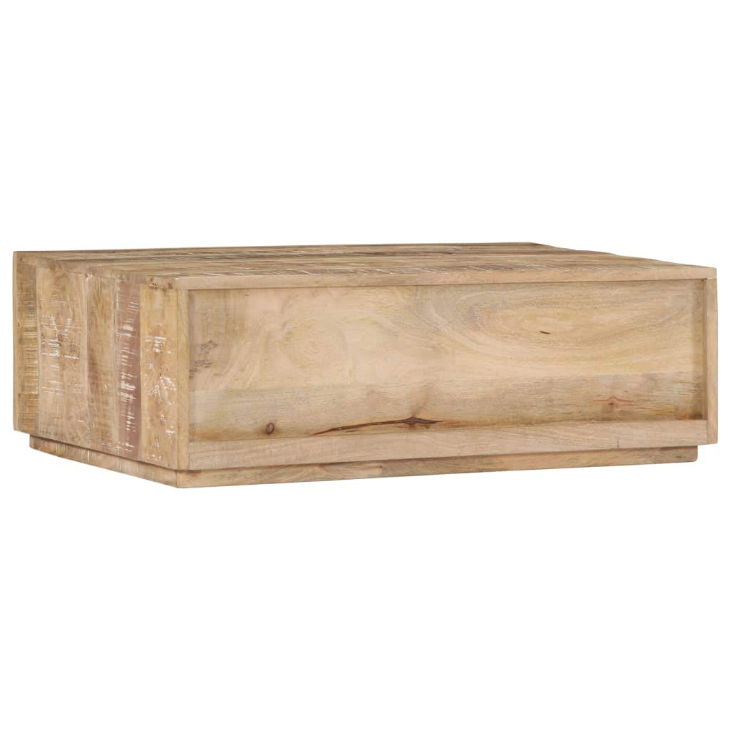 FAMIROSA Solid Mango Wood Coffee Table 35.4x23.6x11.8 Inches - Modern Living Room Furniture for Small Spaces, Home Decor Centerpiece