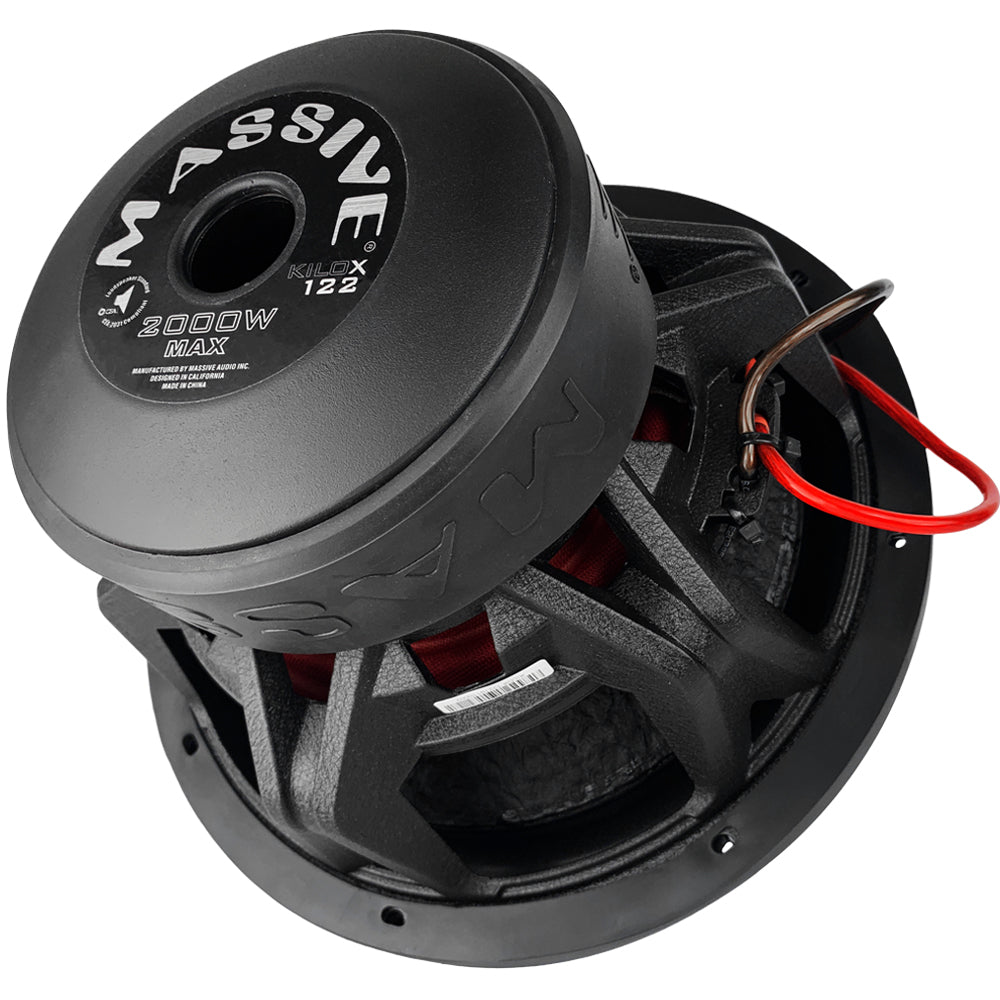 KILOX122 12-Inch 1000 Watts RMS Dual 2 Ohm 3 Voice Coil Car Subwoofer - Powerful Bass for Car Audio Systems & Home Theater