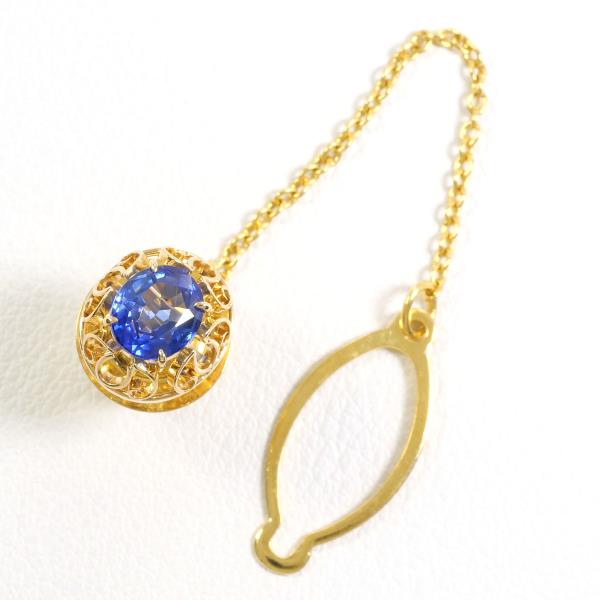 18K Yellow Gold Sapphire Alloy Pin Brooch for Women - Elegant Vintage Jewelry Gift for Weddings, Parties & Special Occasions