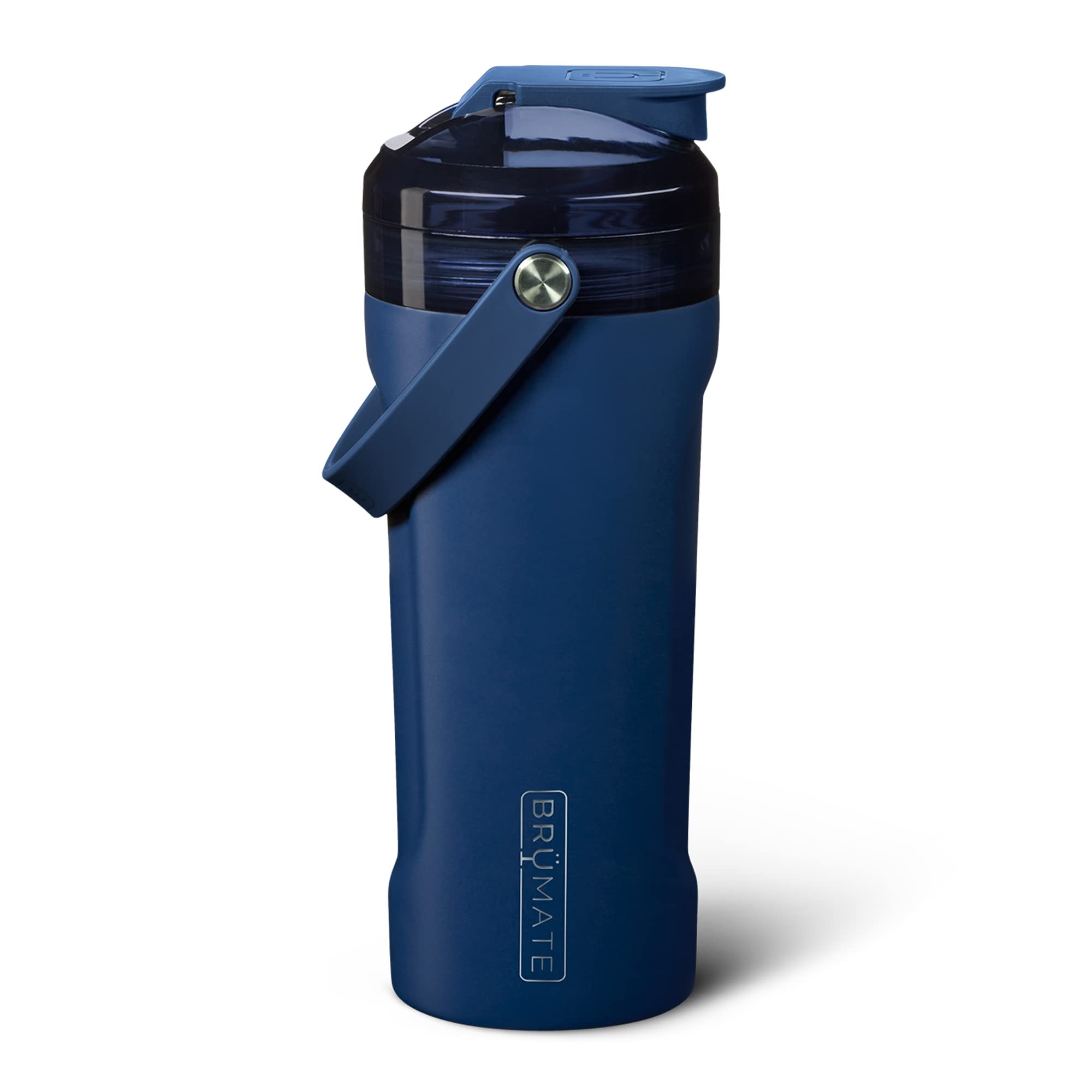 BrüMate MultiShaker 26oz Insulated Stainless Steel Protein Shaker Bottle - 100% Leakproof Gym Water Bottle for Workout, Smoothies & Meal Replacement - Perfect for Fitness, Bodybuilding & Outdoor Activities (Matte Navy)