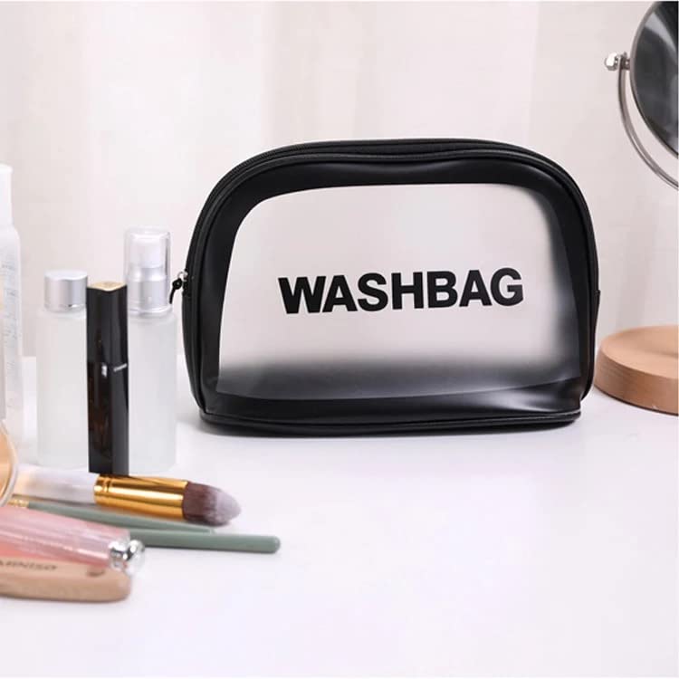 CherryBox Waterproof PU Leather Makeup Bag for Women & Girls - Travel Cosmetic Organizer with Zipper, Cute Toiletry Pouch (Small, Black) - Perfect for Travel, Gym, Daily Use & Gift Giving