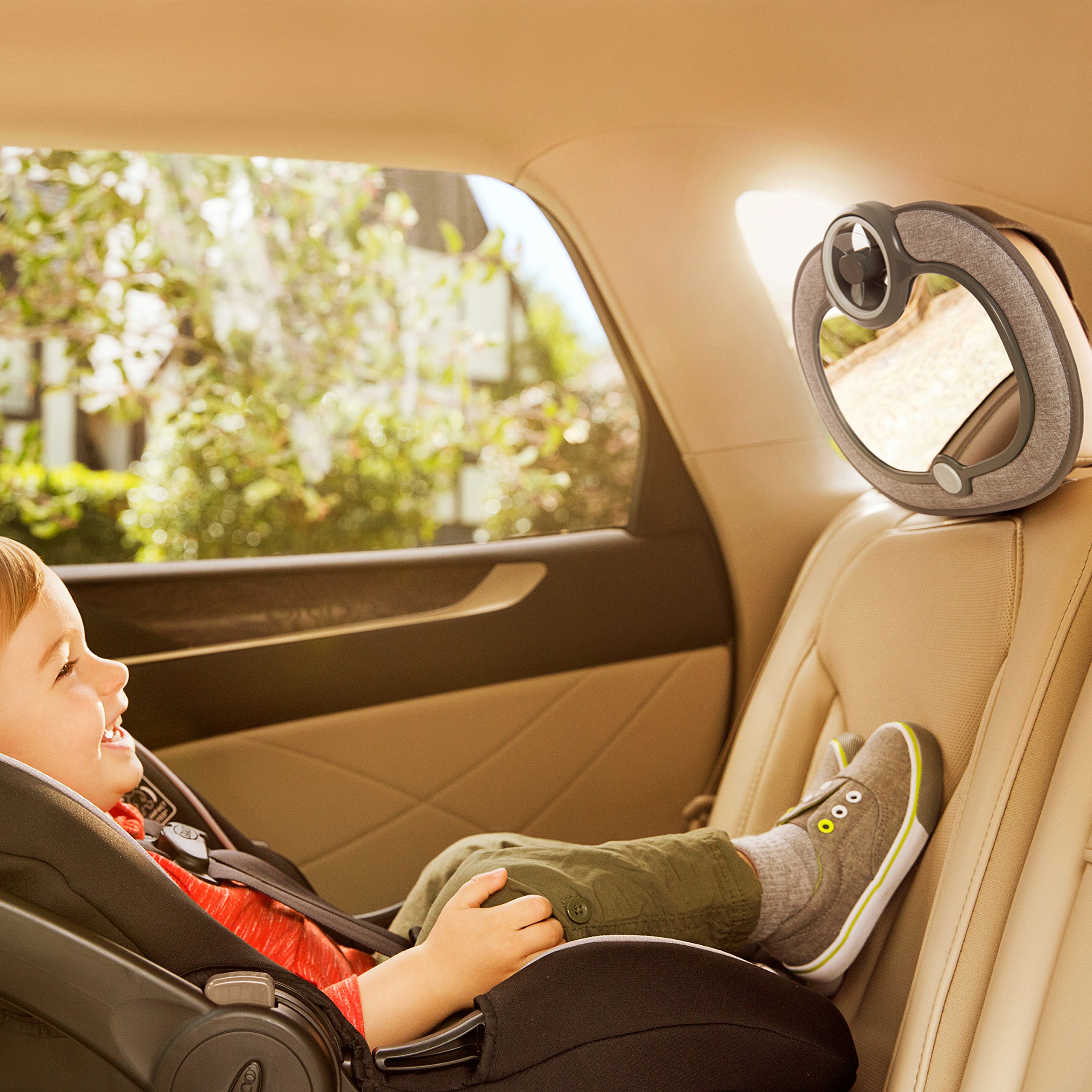 BRICA Breeze Baby in-Sight Car Mirror - Safe Rear-Facing Infant Monitor for Backseat - Perfect for Road Trips & Daily Commutes with Newborns