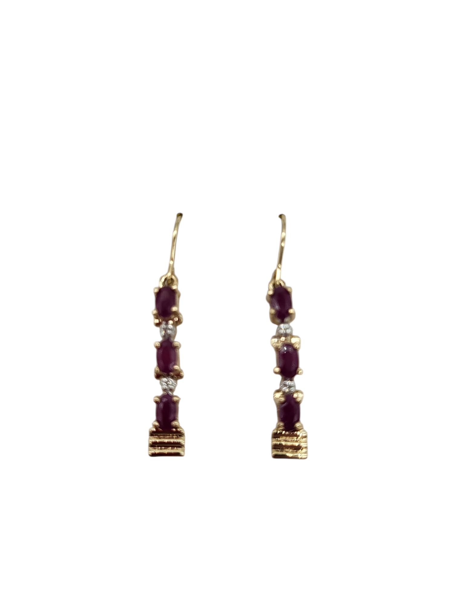 Exquisite Ruby and Diamond Dangle Earrings for Women - 14K Gold Elegant Drop Earrings - Perfect for Weddings, Parties & Special Occasions