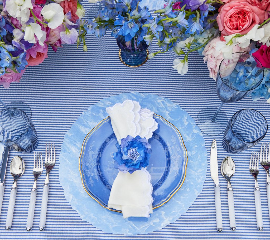 Periwinkle Cloud Placemat Set of 4 - Soft Non-Slip Table Mats for Dining, Kitchen, and Party Decor