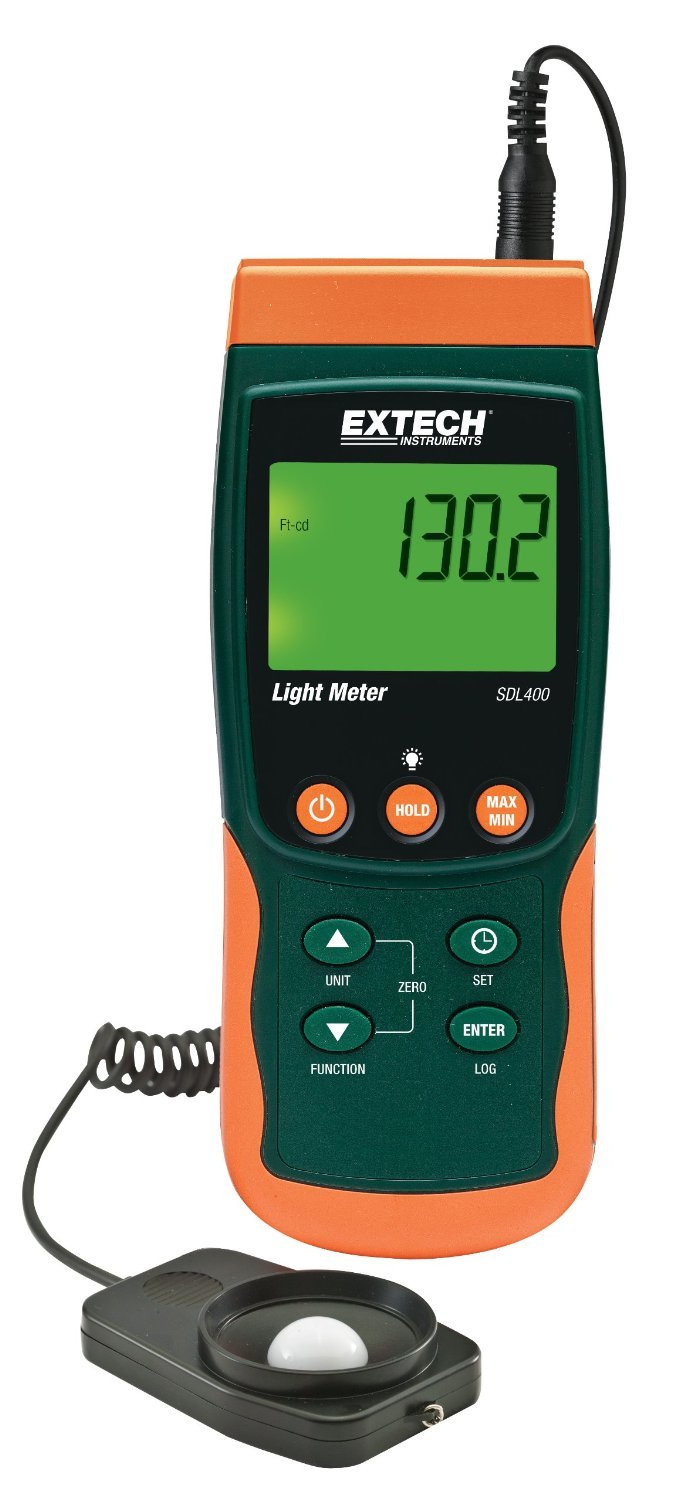 Extech SDL400 Digital Light Meter with SD Card Logger - Measure Lux & Foot-Candles for Photography, Film, and Indoor Lighting Setup